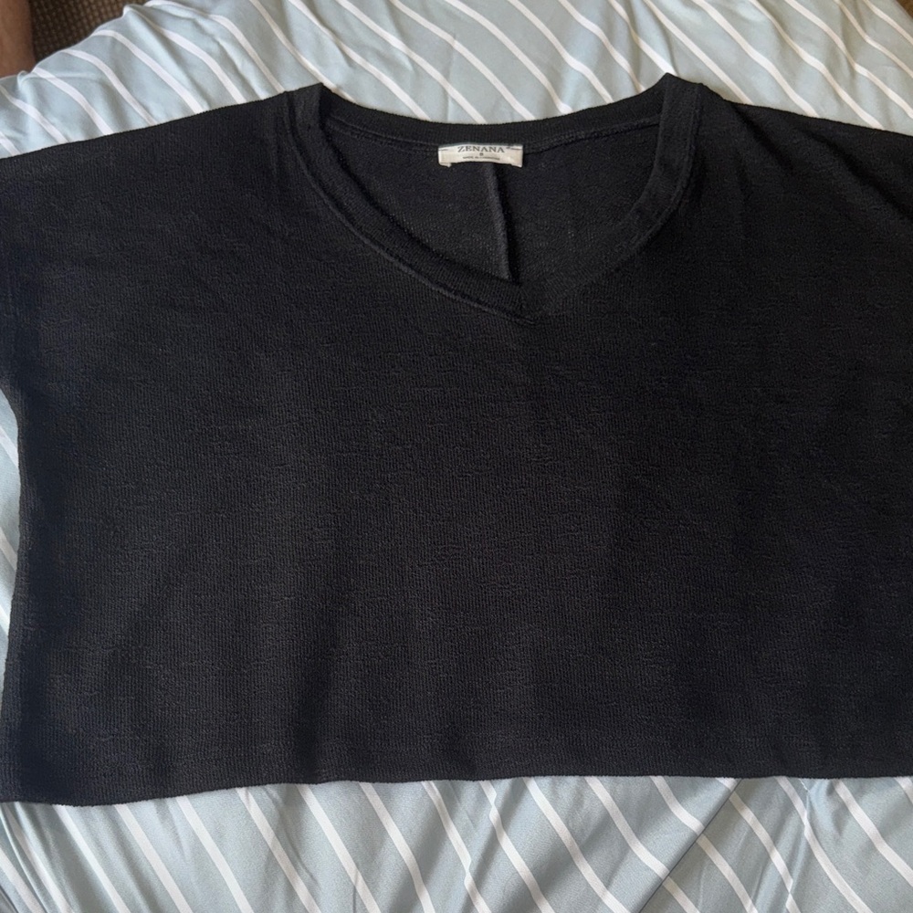 Zenana Outfitters Black Boxy Tee